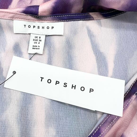 Topshop Love At First Scroll Blouse Womens 4‎ Tie Dye Fairycore Bohemian Whimsy - Picture 11 of 14